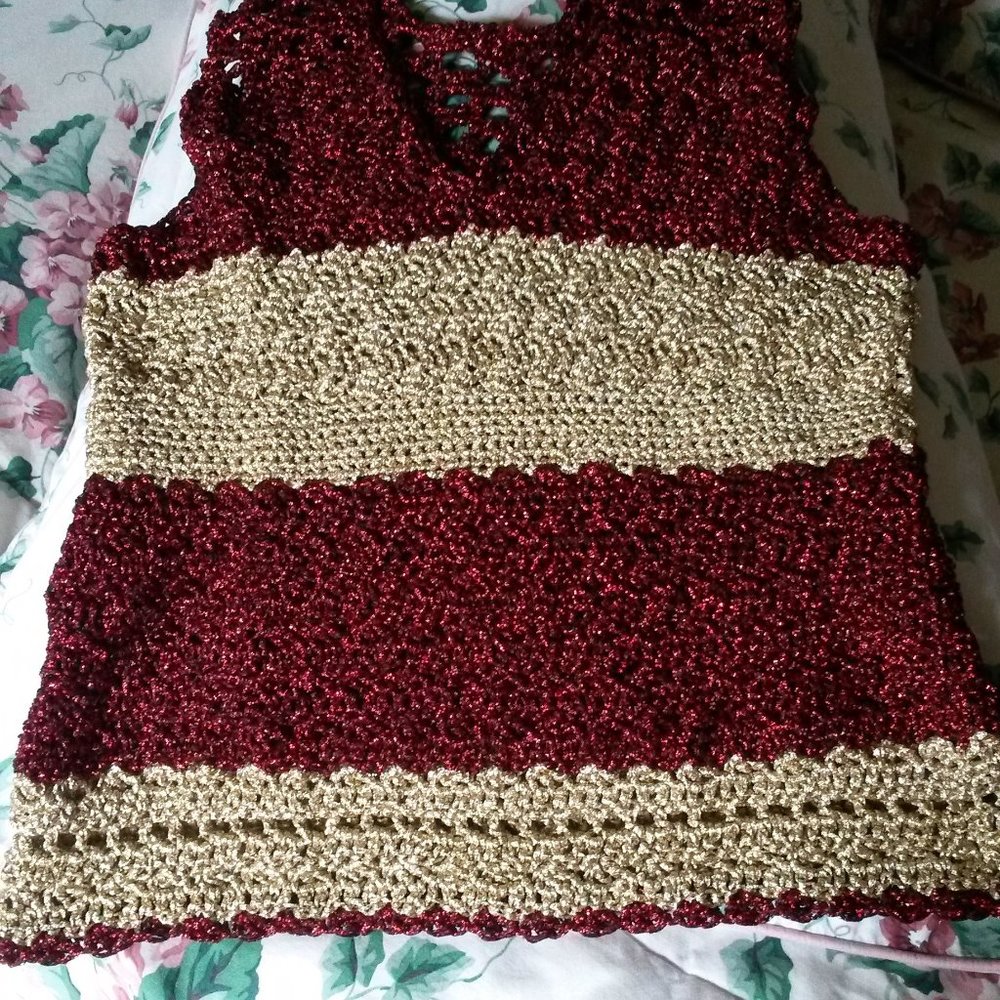 Red and gold metallic shell